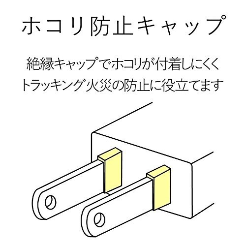 エレコム 電源タップ 雷ガード 抜け止めコンセント 4個口 3Pプラグ