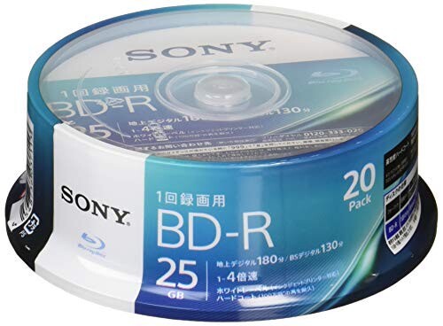 ソニー ブルーレイディスク BD-R 25GB (1枚あたり地デジ約3時間) 1回 ...