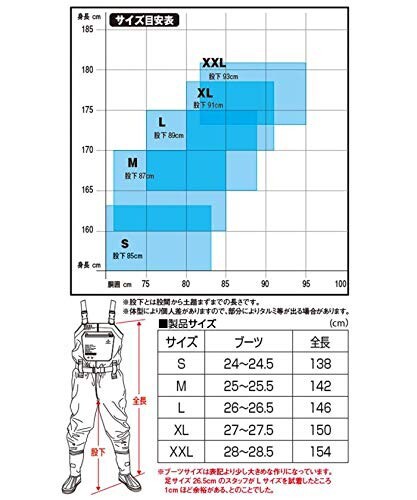 ドレス) ウェーダー チェストハイウェーダー ラジアルソールAIRBORNE M