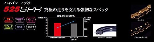 スリード(THREED) バイク用チェーン 525SPR ゴールド 120L MLJ (カシメ