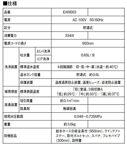 SANEI 温水洗浄便座 シャワンザ 脱臭機能 ホワイト EW9003-W - トイレ