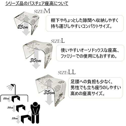 センコー サリナ 2 バスチェア 風呂いす 高さ約 35cm クリア 透明