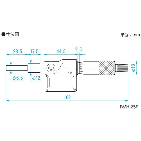 新潟精機 SK デジタルマイクロメーターヘッド ストレートステム 平面 0