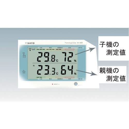 佐藤計量器製作所(Sato Keiryoki Mfg.) 最高最低無線温湿度計 SK-300R