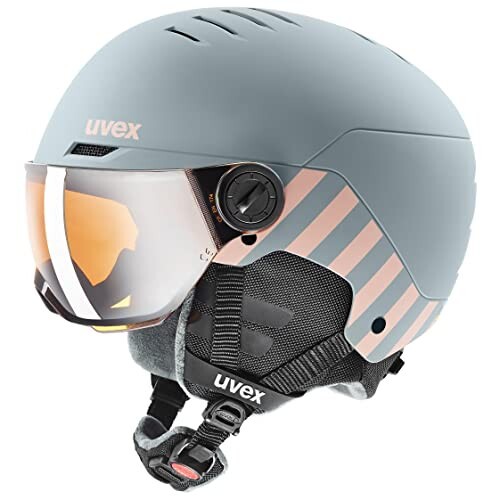 uvex(ウベックス) 子供用 スキースノーボードバイザーヘルメット マットカラー ダイヤル式サイズ調整 rocket jr visor  ライノー/ブラッシ｜au PAY マーケット