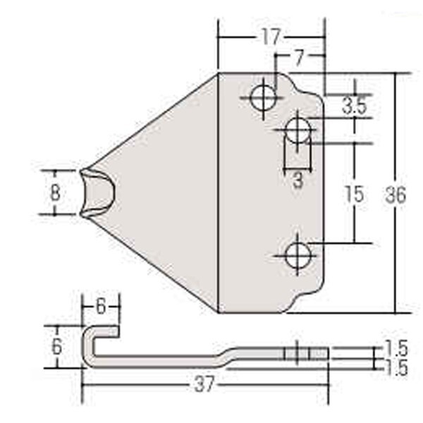 朝日工業 Kシリーズ サッシメーカー対応 取替用クレセント錠受 KCW-10