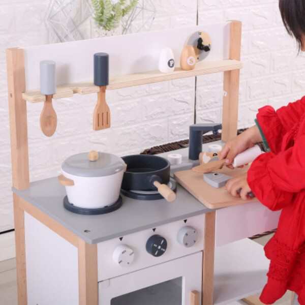 BTM おままごと キッチン 木製 調理器具付き ままごとセット 台所 ミニ