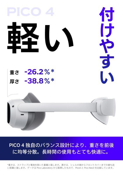 PICO 4 - 256GB 完全ワイヤレス オールインワン VRヘッドセット (ピコ