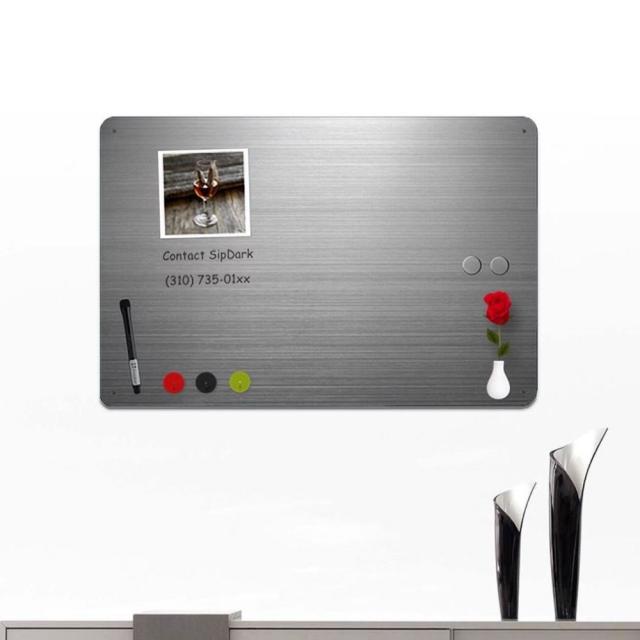 ホワイトボード マグネットボード おしゃれ 壁掛け ドライイレイズ ラージ ステンレス 薄い シンプル リビング キッチン 賃貸 オフィス 壁面 小物 収納 掲示板 案内板 便利グッズ アメリカ インテリア雑貨の通販は