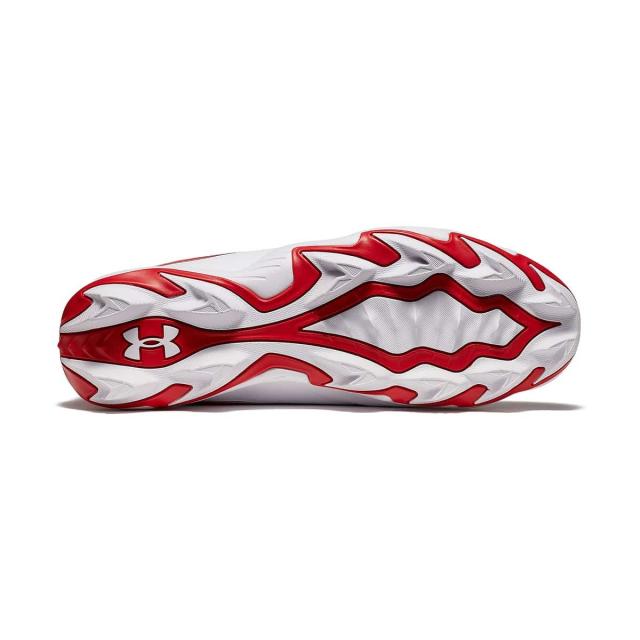 アンダーアーマー 野球 樹脂底スパイク UA Leadoff Icon Low RM 6010138 101 メンズ White / Red / Red 送料無料