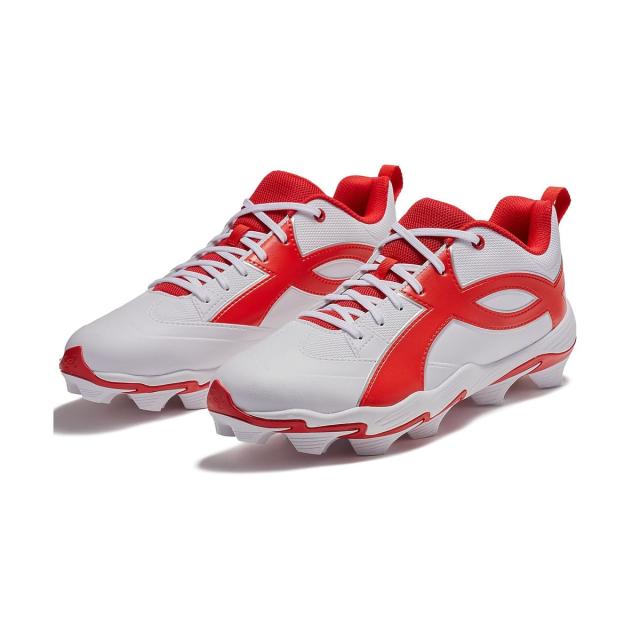 アンダーアーマー 野球 樹脂底スパイク UA Leadoff Icon Low RM 6010138 101 メンズ White / Red / Red 送料無料