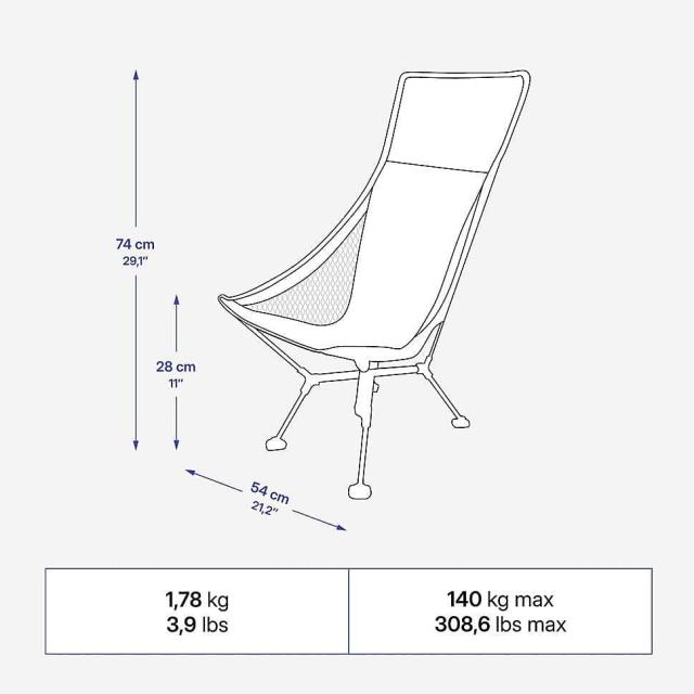 ケシュア キャンプ用品 ファミリーチェア 折りたたみローチェアXLハイバックGRN 8819856 GRN 送料無料_8