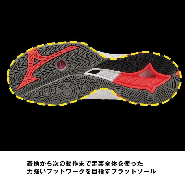 ミズノ バドミントンシューズ ウエーブファング 2 FIT 71GA231222 ホワイト×ピンク×イエロー 送料無料_9