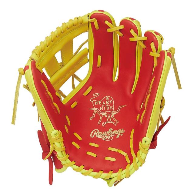 ローリングス 野球 軟式グローブ一般 軟式 HOH MLB COLOR SYNC(エイチオーエイチエムエルビーカラーシンク)N54G - スカーレット/イ..._1