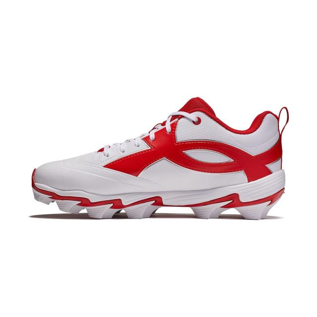アンダーアーマー 野球 樹脂底スパイク UA Leadoff Icon Low RM 6010138 101 メンズ White / Red / Red 送料無料