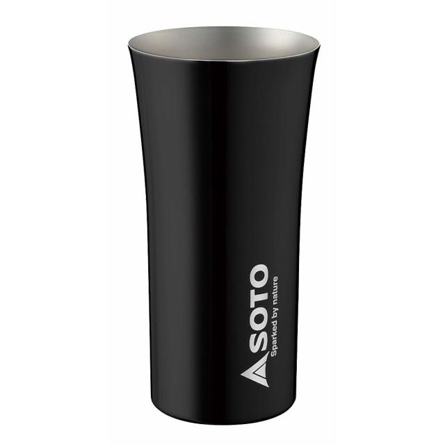 ソト キャンプ用品 テーブルウェアアクセサリー ステンレスビアタンブラー ブラック400ml　ペアギフトセット ST-BT40BKGS ブラック ..._1