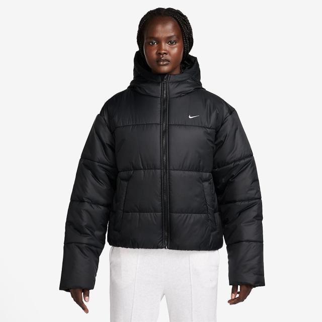 ナイキ レディーススポーツウェア ウインドアップジャケット Nike Sportswear Classic Puffer FZ5900-010 レディース BLACK/WHITE ...