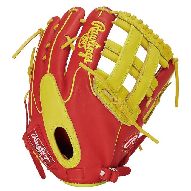 ローリングス 野球 軟式グローブ一般 軟式 HOH MLB COLOR SYNC(エイチオーエイチエムエルビーカラーシンク)Y795FW - スカーレット/...