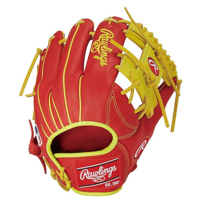 ローリングス 野球 軟式グローブ一般 軟式 HOH MLB COLOR SYNC(エイチオーエイチエムエルビーカラーシンク)934FS - スカーレット/イ...