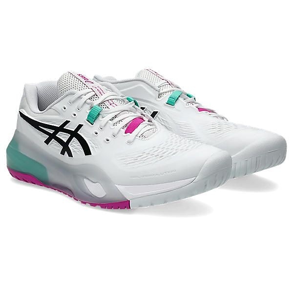 アシックス メンズテニスシューズ GEL-RESOLUTION X 1041A487.103 メンズ WHITE/AURORA GREEN 送料無料