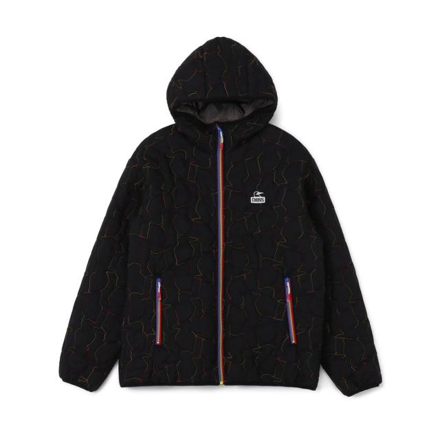 チャムス メンズスポーツウェア 中綿ジャケット Booby Stitch Padded Parka CH04-1468-K094 メンズ Black x Rainbow 送料無料