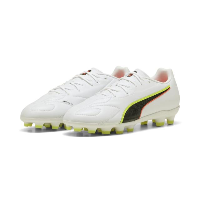 プーマ サッカー ジュニアスパイク キング 20 マッチ HG/AG+MID JR 10848901 ボーイズ 01PUMA WHITE-GL 送料無料