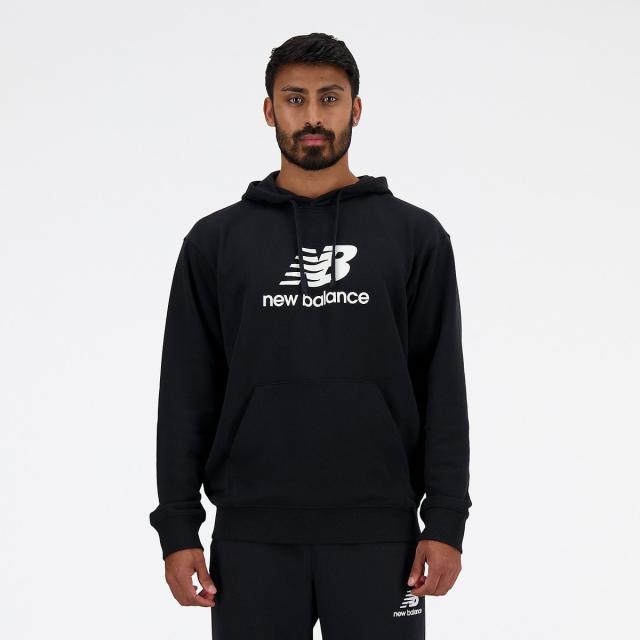 ニューバランス メンズスポーツウェア スウェットパーカー Sport Essentials Stacked Logo スウェットフーディ MT41501BK メンズ BL...