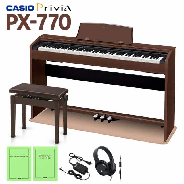 Casio カシオ 電子ピアノ 88鍵盤 Px 770 ブラウン 高低自在椅子
