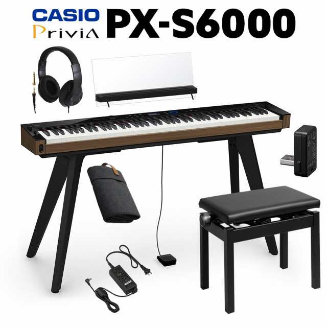 CASIO カシオ 電子ピアノ 88鍵盤 PX-S6000 BK ブラック ヘッドホン