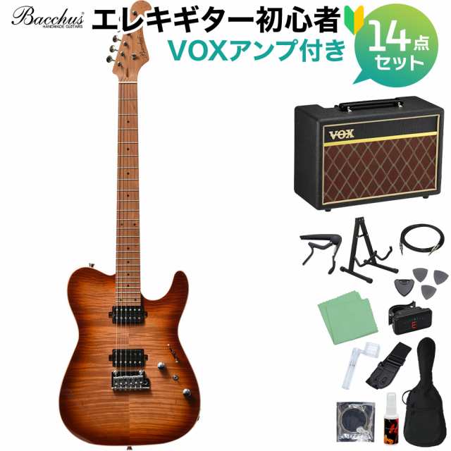 Bacchus バッカス TAC24 FMH-RSM/M N-BR-B エレキギター 初心者14点 ...