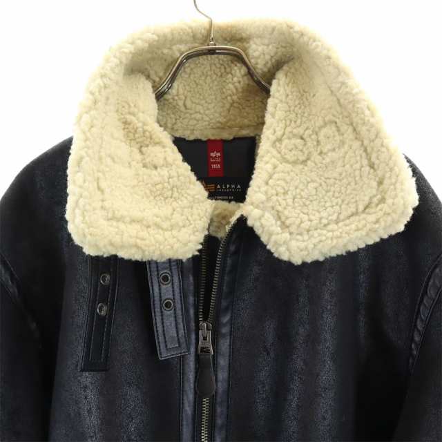 アルファインダストリーズ B3 フェイク ムートンジャケット XL ブラック ALPHA INDUSTRIES INC ボア メンズ  240125｜au PAY マーケット