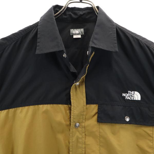 ノースフェイス ヌプシ バイカラー 長袖 シャツ L 黒系 THE NORTH FACE