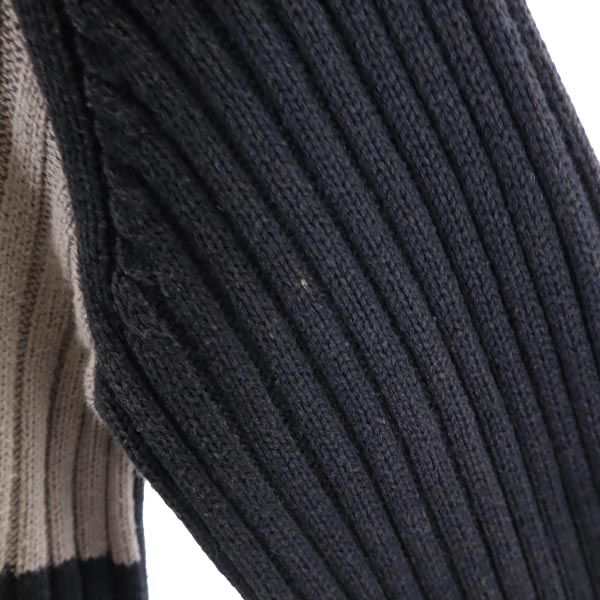 グレー×ブラック商品番号アルマーニエクスチェンジ バイカラー ニット S グレー×ブラック ARMANI EXCHANGE 長袖セーター ロゴ刺繍 メンズ   【231022】