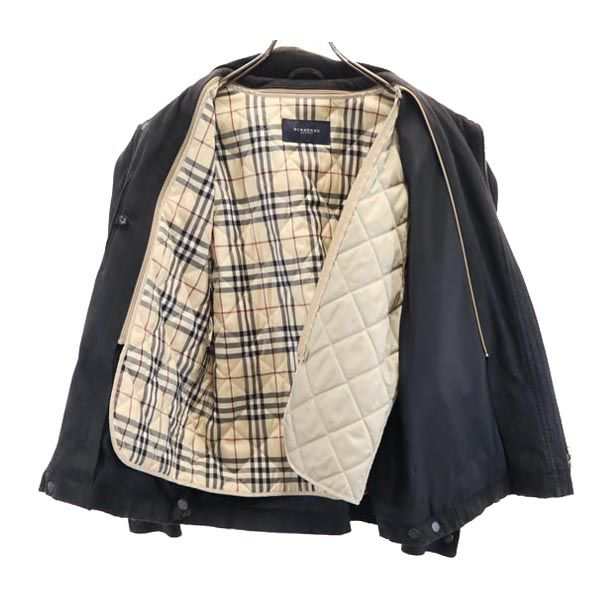 バーバリー 日本製 2way フェイク レザージャケット M グレー系 BURBERRY LONDON 中綿ライナー 収納型フード メンズ  231026｜au PAY マーケット