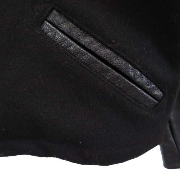 スクーカム USA製 ウール100％ 長袖 ノーカラー ジップジャケット 34 ブラック系 SKOOKUM メンズ  【231110】ブランド