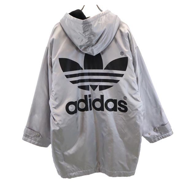 アディダス 80s 裏ボア ヴィンテージ ベンチコート L シルバー adidas ...