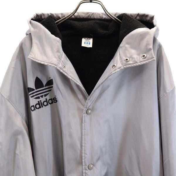 アディダス 80s 裏ボア ヴィンテージ ベンチコート L シルバー adidas ...