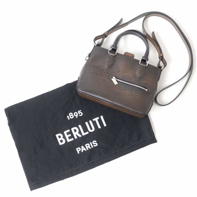 Berluti 2WAY ショルダーバッグ カリグラフィ レザー ダークブラウン ...