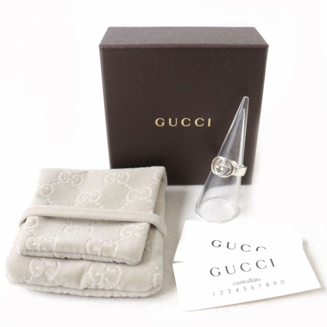 良品△イタリア製 GUCCI グッチ Ag925 インターロッキングG オープン