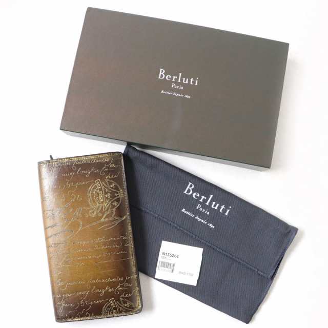 美品△伊製 Berluti ベルルッティ N135264 エベネ ゴールデン