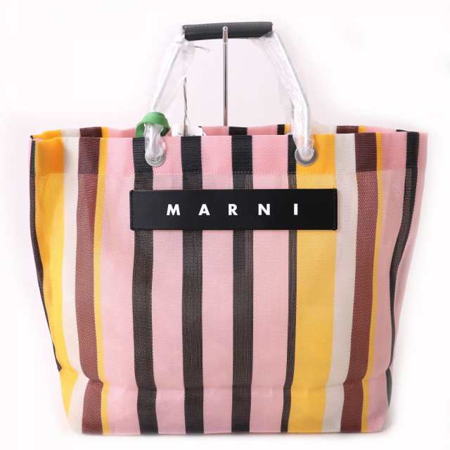 未使用△2022年 MARNI マルニ フラワーカフェストライプ トートバッグ