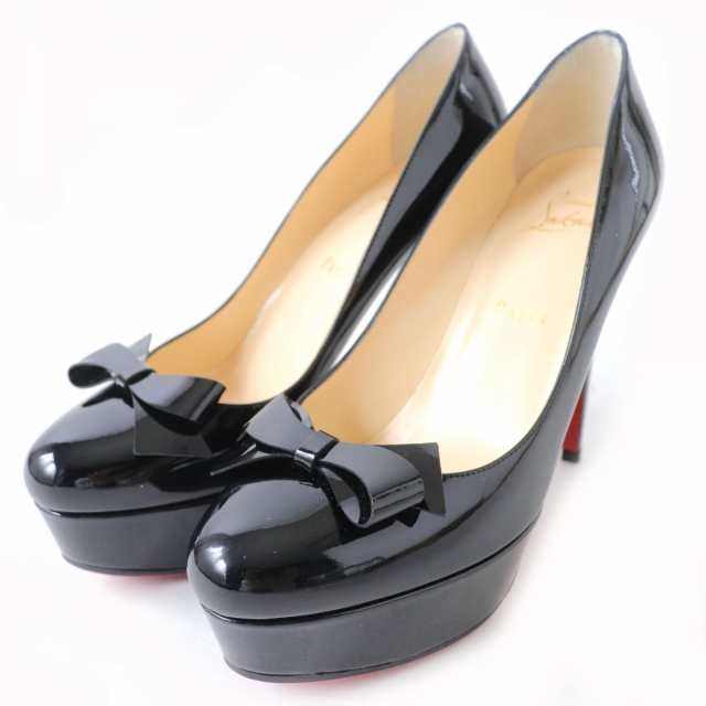 美品☆Christian Louboutin☆カラースタッズ レザーパンプス38-