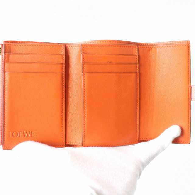 美品△LOEWE ロエベ 0010624054 バーティカル スモール ウォレット 3