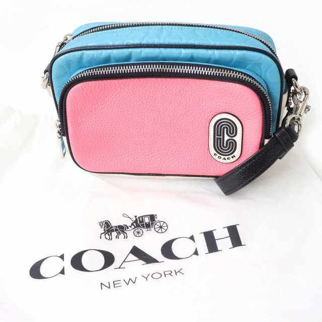 極美品△COACH コーチ 2906 シグネチャー レザー×ナイロン クロス