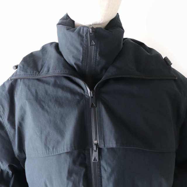 極美品△正規品 ボッテガヴェネタ 669353 FROSTED POPLIN PUFFER JACKET フロスト ポプリン パファー 2WAY  フード付 ダウンコート 黒 M｜au PAY マーケット