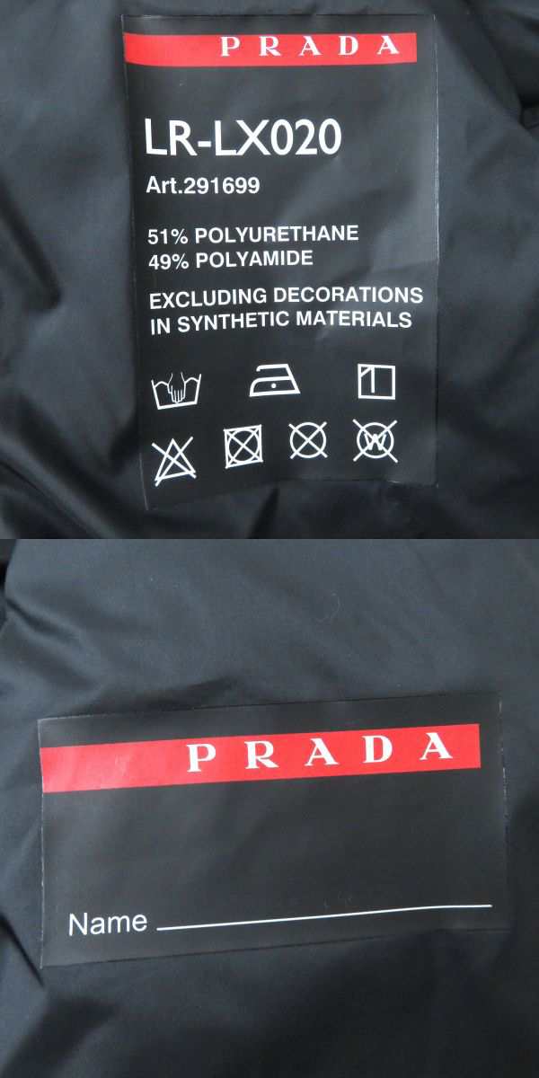 極美品△正規品 PRADA プラダ 2019年 291699-1T2Y フード付 ライトナイロン パファージャケット ブラック レディース XS  定価302,500円｜au PAY マーケット