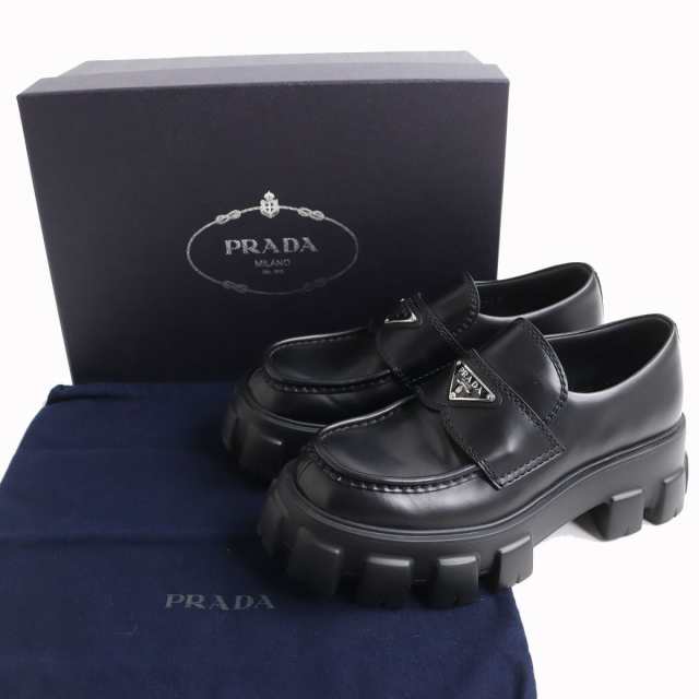 靴/シューズプラダ　PRADA  ジャガード　ローファー　35 1/2 新品