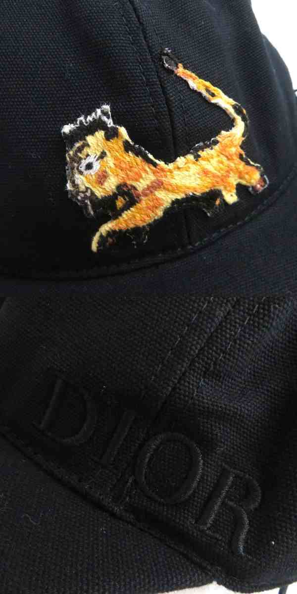ディオール ×ピータードイグ ライオン刺繍パッチハット M - 帽子