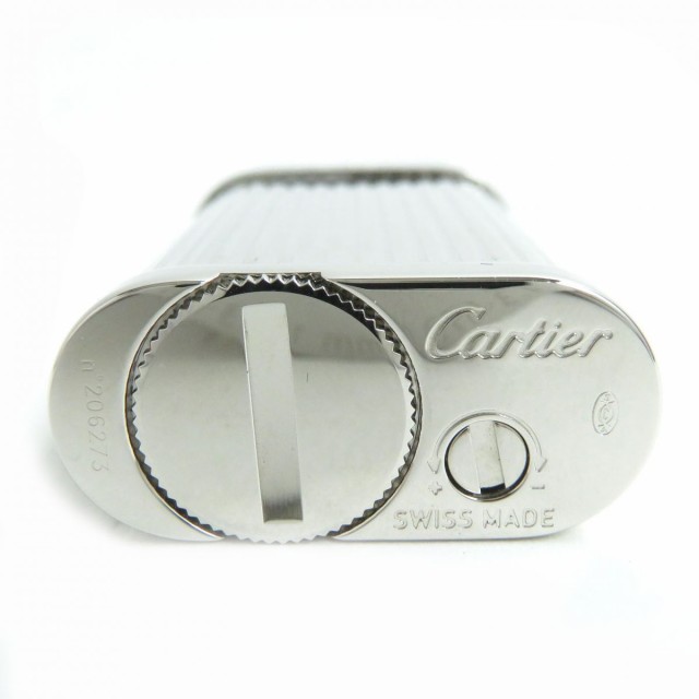 極美品△スイス製 Cartier カルティエ ゴドロン ストライプ柄 ロゴ刻印
