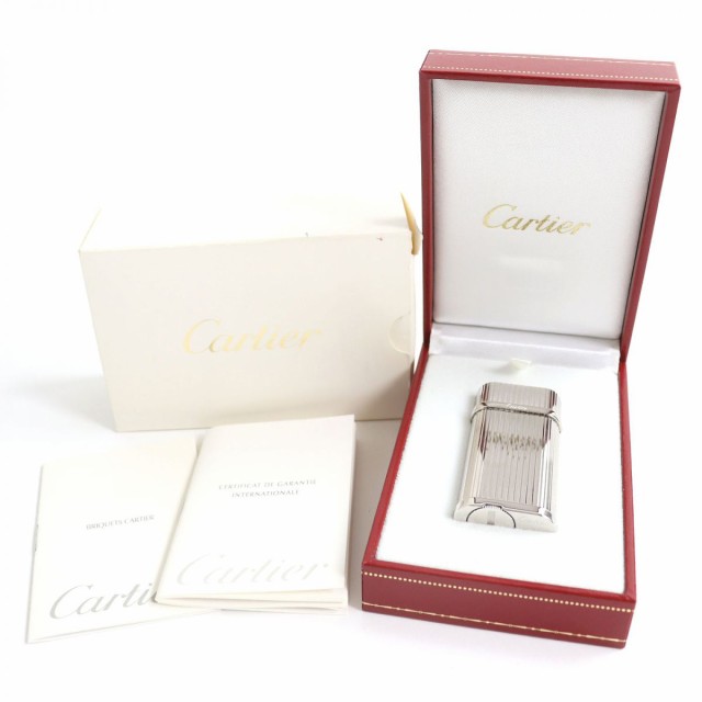 極美品△スイス製 Cartier カルティエ ゴドロン ストライプ柄 ロゴ刻印